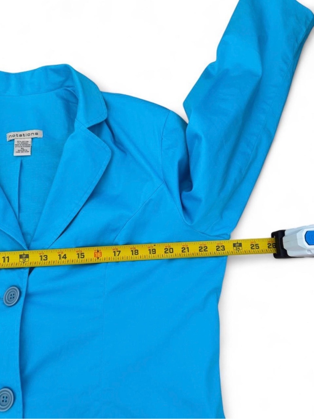 Notations Teal Two-Button Women's Blazer - Picture 4 of 4